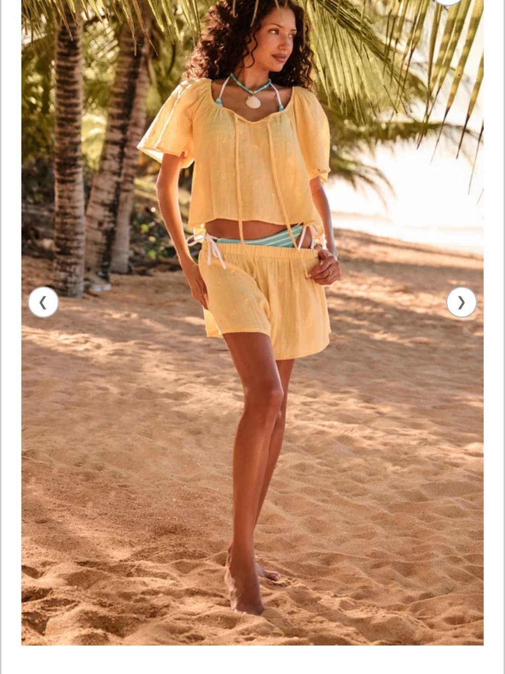 Altar'd State Yellow Two-Piece Beach Cover-Up Set